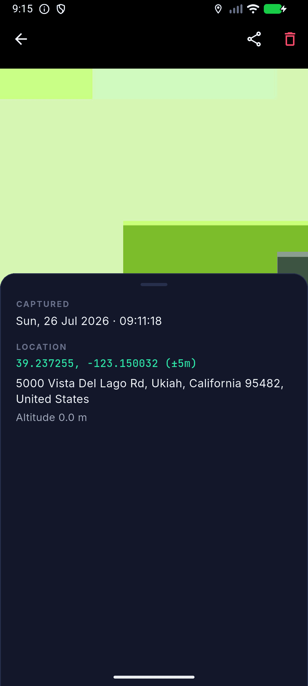 Photo viewer screen